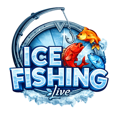 Ice Fishing sloto žaidimas su žiemos žvejybos tematika ir ledo bonuso funkcija